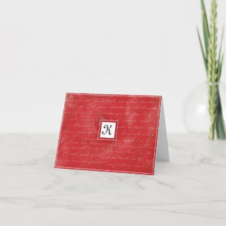 Tarjeta De Agradecimiento El rojo de rubíes le agradece cardar