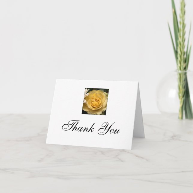 Tarjeta De Agradecimiento El rosa amarillo le agradece observar (Anverso)