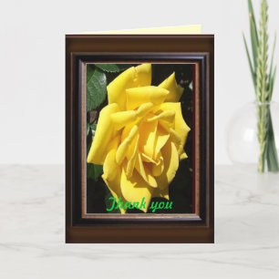 Tarjeta De Agradecimiento El rosa amarillo Tejas le agradece
