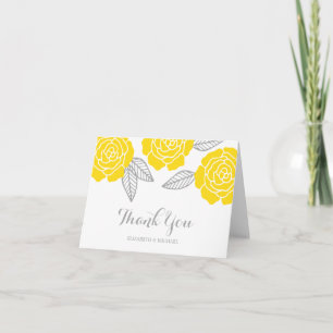 Tarjeta De Agradecimiento El rosa amarillo y gris moderno le agradece