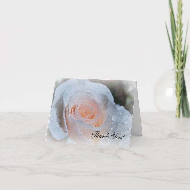 Tarjeta De Agradecimiento El rosa blanco le agradece cardar (Anverso)
