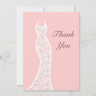 Tarjeta De Agradecimiento El rosa de encaje le agradece