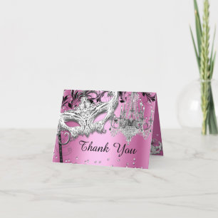 Tarjeta De Agradecimiento El rosa de la mascarada de la lámpara le agradece