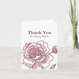 Tarjeta De Agradecimiento El rosa dibujado mano LE AGRADECE cardar rojo