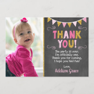 Tarjeta De Agradecimiento El rosa y el cumpleaños del oro le agradecen