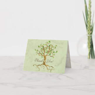 Tarjeta De Agradecimiento El sabio Antiqued las raíces del árbol del