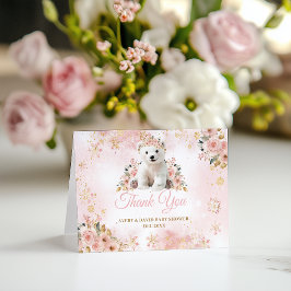 Tarjeta De Agradecimiento El sabor rosa del invierno es un Baby Shower Chica