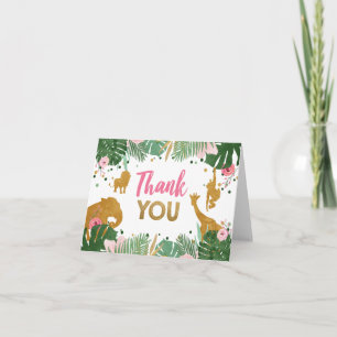 Tarjeta De Agradecimiento El safari le agradece cardar al un chica salvaje