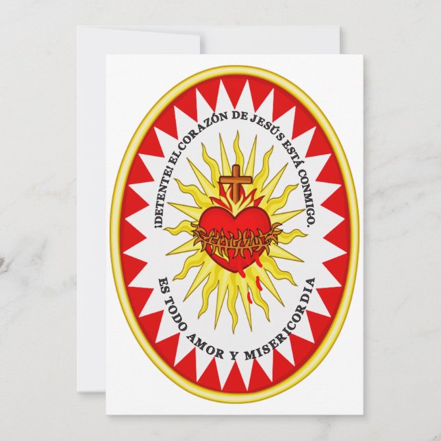 Tarjeta De Agradecimiento El Sagrado Corazón de Jesús (Anverso)