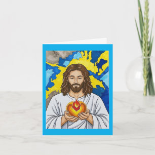 Tarjeta De Agradecimiento El Sagrado Corazón de Jesús