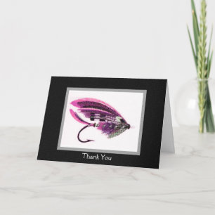 Tarjeta De Agradecimiento El señuelo de la pesca con mosca del vintage "le