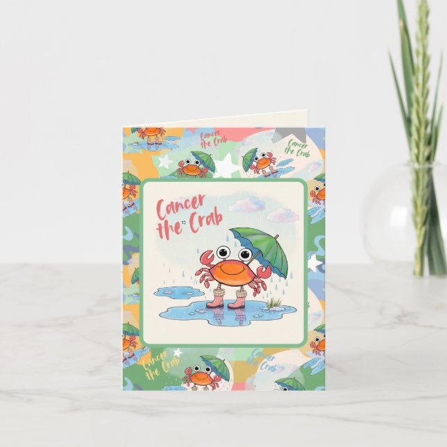 Tarjeta De Agradecimiento El signo cancerígeno Zodiac cangrejo (Anverso)