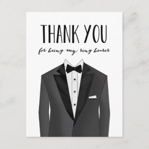 Tarjeta De Agradecimiento El smoking le agradece padrino de boda del