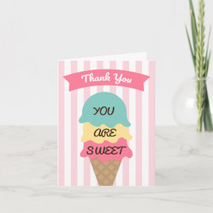 Tarjeta De Agradecimiento El Social dulce del helado le agradece cardar