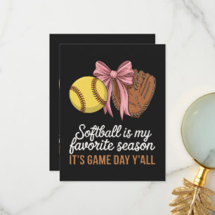Tarjeta De Agradecimiento El sóftbol es mi temporada favorita