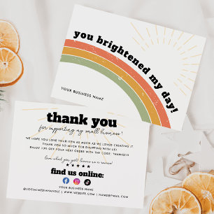 Tarjeta De Agradecimiento El sol arcoiris de Business Retro 70 iluminó mi dí