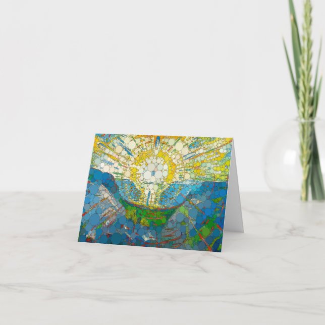 Tarjeta De Agradecimiento El sol, puntos infinitos por William Morris (Anverso)