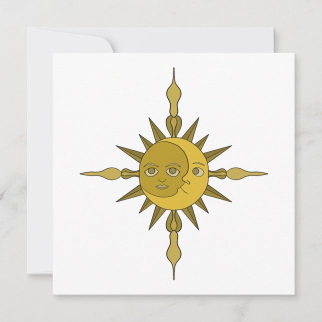 Tarjeta De Agradecimiento El Sol y la Luna (Anverso)