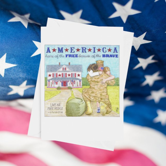 Tarjeta De Agradecimiento El soldado de América le agradece cardar (Subido por el creador)
