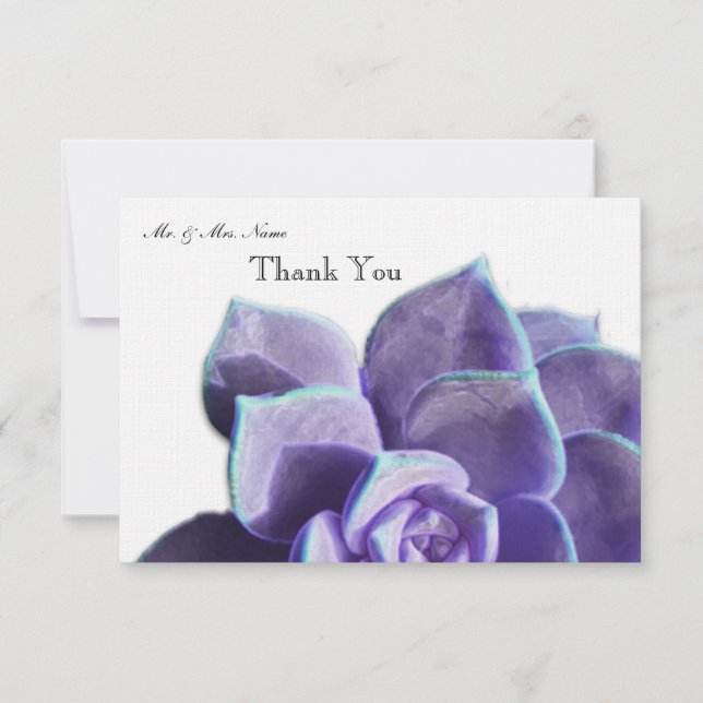 Tarjeta De Agradecimiento El Succulent de la lila le agradece (Anverso)