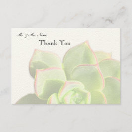 Tarjeta De Agradecimiento El Succulent verde translúcido le agradece