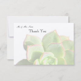 Tarjeta De Agradecimiento El Succulent verde translúcido le agradece