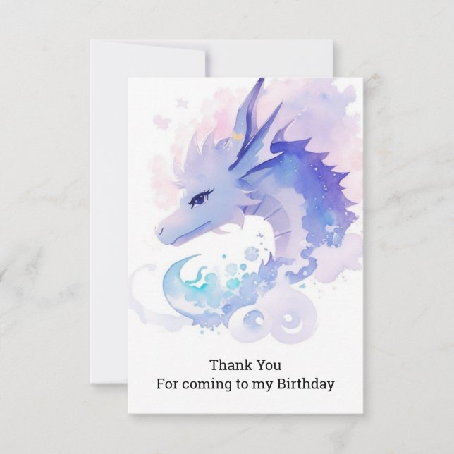 Tarjeta De Agradecimiento El sueño de cumpleaños de Dragon encantado (Anverso)
