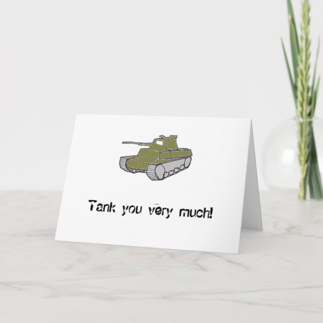 Tarjeta De Agradecimiento ¡El tanque usted mucho! (Anverso)