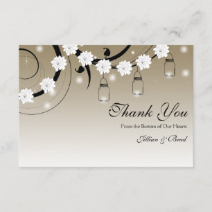 Tarjeta De Agradecimiento El tarro de albañil y las luciérnagas le agradecen