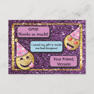 Tarjeta De Agradecimiento El teléfono celular del cumpleaños de la emoji