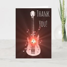 Tarjeta De Agradecimiento El tema de la música de la guitarra le agradece