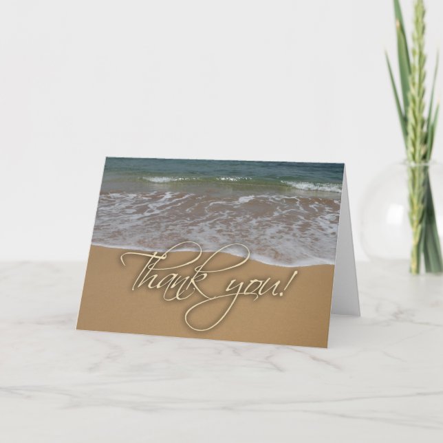 Tarjeta De Agradecimiento El tema de la playa le agradece (Anverso)