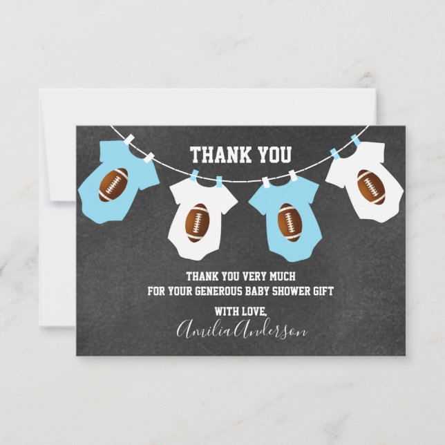 Tarjeta De Agradecimiento El tema del FÚTBOL de la pizarra LE AGRADECE (Anverso)