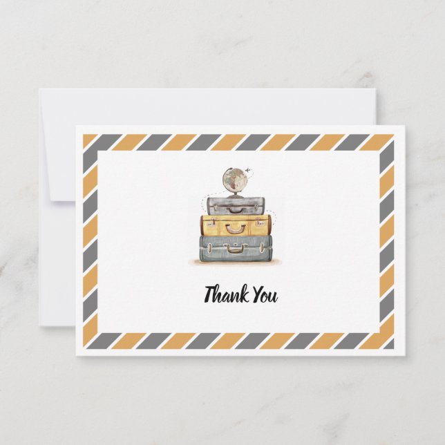 Tarjeta De Agradecimiento El tema le agradece neutral gris amarillo del (Anverso)
