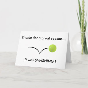 Tarjeta De Agradecimiento El tenis le agradece cardar