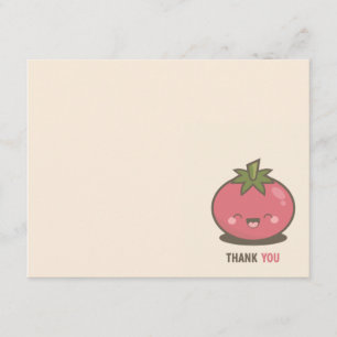 Tarjeta De Agradecimiento El tomate feliz lindo de Kawaii le agradece