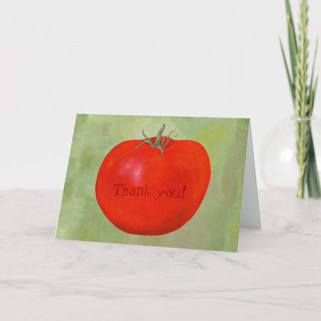 Tarjeta De Agradecimiento El tomate le agradece notecard (Anverso)