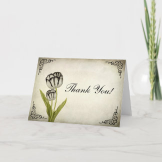 Tarjeta De Agradecimiento El tulipán del loro del vintage le agradece cardar
