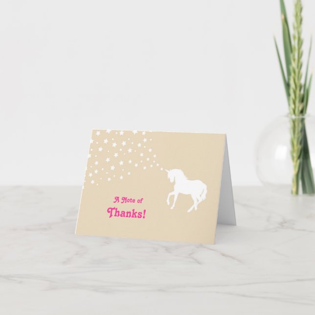 Tarjeta De Agradecimiento El unicornio elegante le agradece cardar (Anverso)