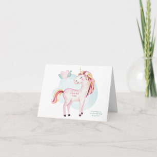 Tarjeta De Agradecimiento El unicornio mágico le agradece cardar