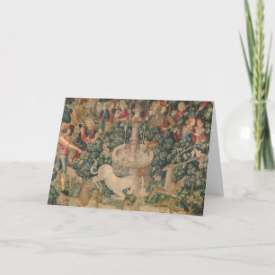 Tarjeta De Agradecimiento El Unicornio se encuentra, el tapiz medieval
