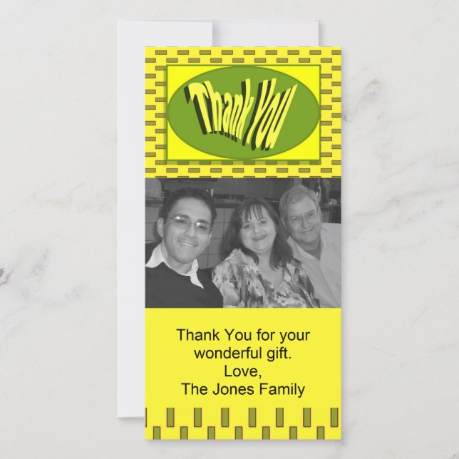 Tarjeta De Agradecimiento el verde amarillo le agradece (Anverso)