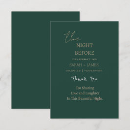 Tarjeta De Agradecimiento El verde esmeralda minimalista la noche antes del 