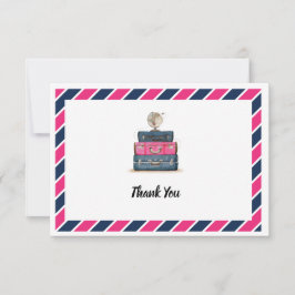 Tarjeta De Agradecimiento El viaje le agradece Srta. a señora Navy Pink