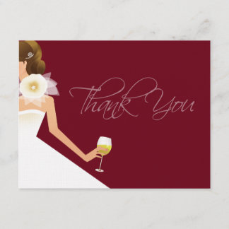 Tarjeta De Agradecimiento El vino plano de Borgoña le agradece cardar
