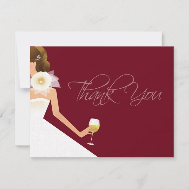 Tarjeta De Agradecimiento El vino plano de Borgoña le agradece cardar (Anverso)