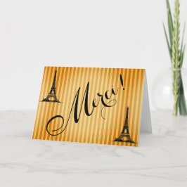 Tarjeta De Agradecimiento El vintage francés de Merci de la torre Eiffel le