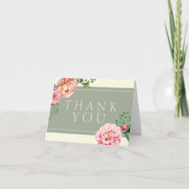 Tarjeta De Agradecimiento El vintage moderno, floral le agradece las