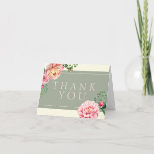 Tarjeta De Agradecimiento El vintage moderno, floral le agradece las