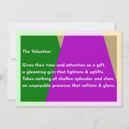 Tarjeta De Agradecimiento El voluntario